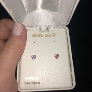 pink heart earrings